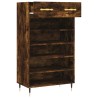 Armoire à chaussures chêne fumé 60x35x105 cm bois d'ingénierie 