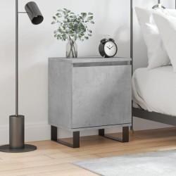 Table de chevet gris béton 40x30x50 cm bois d'ingénierie 