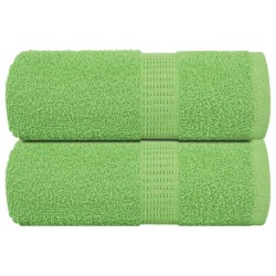Serviettes d'invité 2pcs vert pomme 30x50cm 360 g/m² 100% coton 