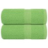 Serviettes d'invité 2pcs vert pomme 30x50cm 360 g/m² 100% coton 
