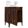 Table de chevet avec pieds en métal Chêne fumé 40x30x50 cm 