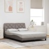 Cadre de lit avec LED sans matelas taupe 140x200 cm tissu 
