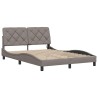 Cadre de lit avec LED sans matelas taupe 140x200 cm tissu 