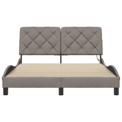 Cadre de lit avec LED sans matelas taupe 140x200 cm tissu 