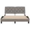 Cadre de lit avec LED sans matelas taupe 140x200 cm tissu 