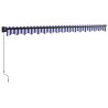 Auvent rétractable bleu et blanc 4x3 m tissu et aluminium 