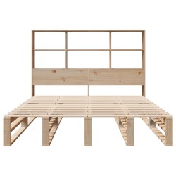 Lit bibliothèque sans matelas 120x200 cm bois massif 