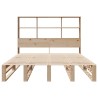 Lit bibliothèque sans matelas 120x200 cm bois massif 