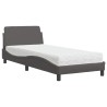 Lit avec matelas gris 90x190 cm similicuir 