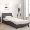 Lit avec matelas gris 90x190 cm similicuir 