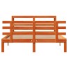 Cadre de lit et tête de lit sans matelas cire marron 135x190 cm 