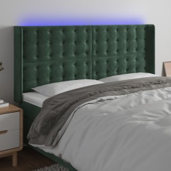 Tête de lit à LED Vert foncé 203x16x118/128 cm Velours 