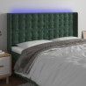 Tête de lit à LED Vert foncé 203x16x118/128 cm Velours 