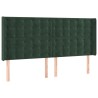 Tête de lit à LED Vert foncé 203x16x118/128 cm Velours 