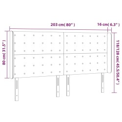 Tête de lit à LED Vert foncé 203x16x118/128 cm Velours 