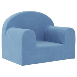 Canapé pour enfants bleu peluche douce 