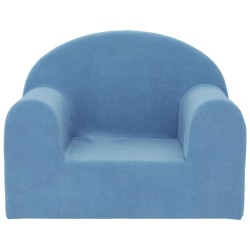 Canapé pour enfants bleu peluche douce 