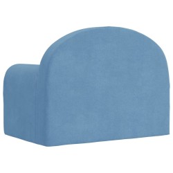 Canapé pour enfants bleu peluche douce 
