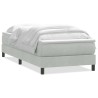Sommier à lattes de lit et matelas gris clair 80x210 cm velours 
