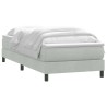 Sommier à lattes de lit et matelas gris clair 80x210 cm velours 