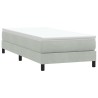 Sommier à lattes de lit et matelas gris clair 80x210 cm velours 