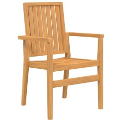 Chaises de jardin empilables lot de 2 56,5x57,5x91 cm bois teck 