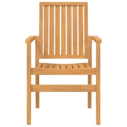 Chaises de jardin empilables lot de 2 56,5x57,5x91 cm bois teck 
