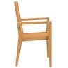 Chaises de jardin empilables lot de 2 56,5x57,5x91 cm bois teck 