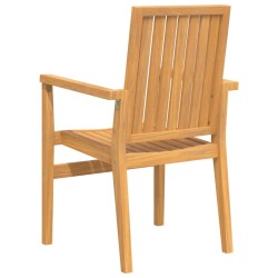 Chaises de jardin empilables lot de 2 56,5x57,5x91 cm bois teck 