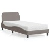 Lit avec matelas taupe 80x200 cm tissu 