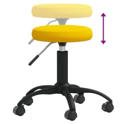 Tabouret de massage Velours Jaune moutarde 