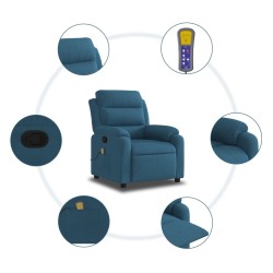 Fauteuil inclinable de massage bleu velours 