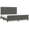 Cadre de lit sans matelas gris foncé 160x200 cm velours 