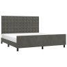 Cadre de lit sans matelas gris foncé 160x200 cm velours 