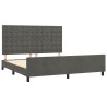 Cadre de lit sans matelas gris foncé 160x200 cm velours 