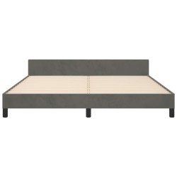 Cadre de lit sans matelas gris foncé 160x200 cm velours 