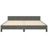 Cadre de lit sans matelas gris foncé 160x200 cm velours 