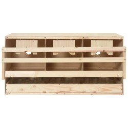 Pondoir 3 compartiments 72x33x38 cm bois de pin massif 