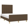 Cadre de lit sans matelas marron foncé 120x190 cm tissu 