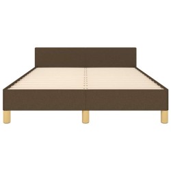 Cadre de lit sans matelas marron foncé 120x190 cm tissu 