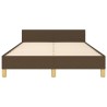 Cadre de lit sans matelas marron foncé 120x190 cm tissu 