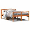 Cadre de lit et tête de lit sans matelas cire marron 140x190 cm 