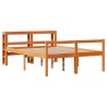 Cadre de lit et tête de lit sans matelas cire marron 140x190 cm 