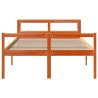 Cadre de lit et tête de lit sans matelas cire marron 140x190 cm 