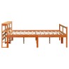 Cadre de lit et tête de lit sans matelas cire marron 140x190 cm 