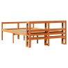 Cadre de lit et tête de lit sans matelas cire marron 140x190 cm 