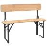 Ensemble de tables à bière pliantes 3 pcs bois massif de sapin 