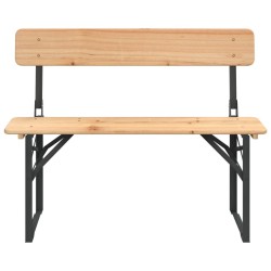 Ensemble de tables à bière pliantes 3 pcs bois massif de sapin 