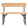 Ensemble de tables à bière pliantes 3 pcs bois massif de sapin 