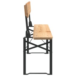 Ensemble de tables à bière pliantes 3 pcs bois massif de sapin 